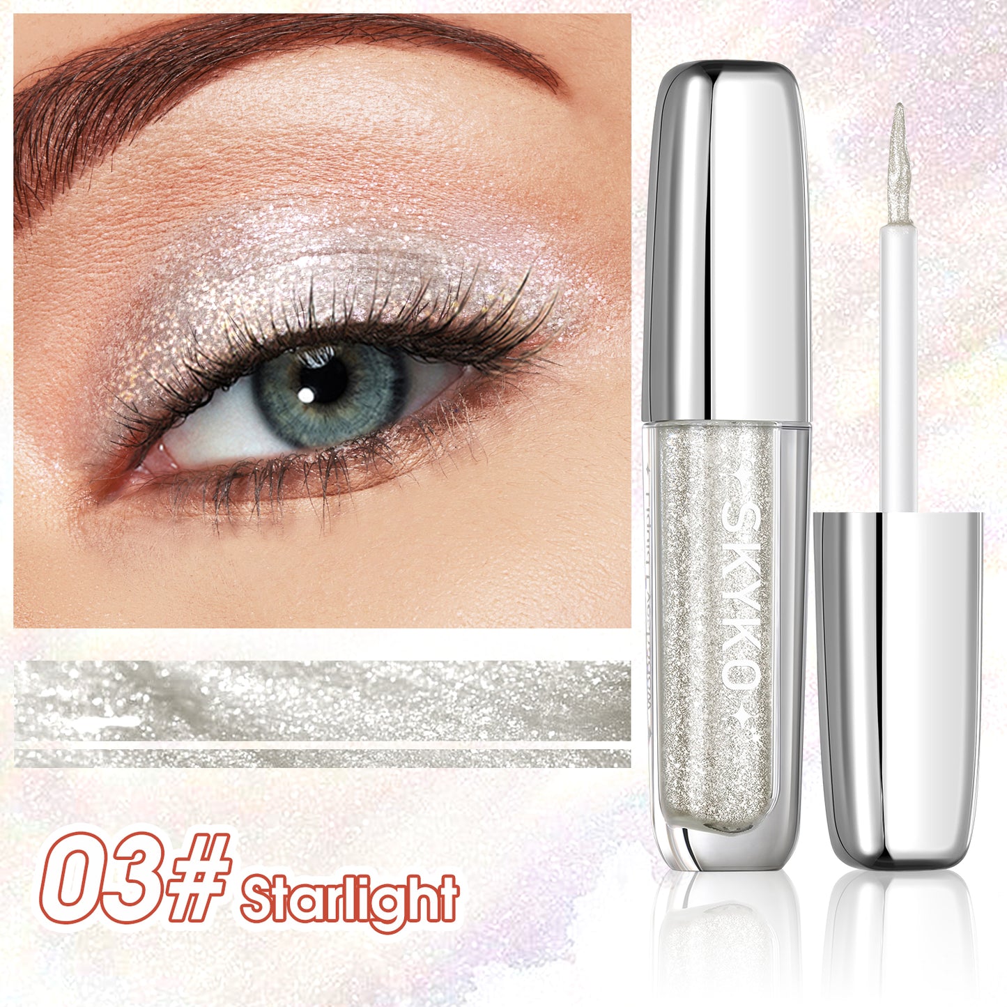 Skyko Liquid Eye Shadow Eyeshadow Fine Shining Crystal Glitter Eye Flashing Super Flashing Lying Silkworm Brightening Liquid High Gloss