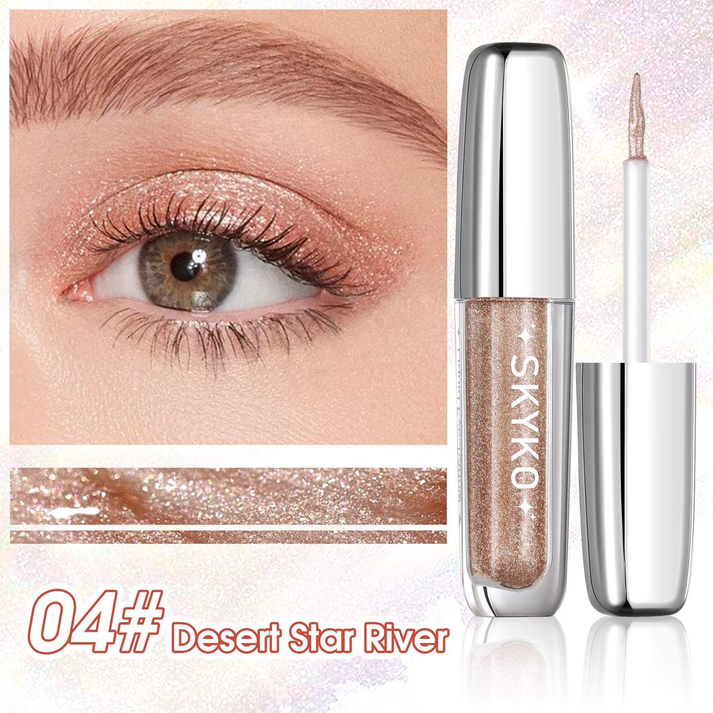Skyko Liquid Eye Shadow Eyeshadow Fine Shining Crystal Glitter Eye Flashing Super Flashing Lying Silkworm Brightening Liquid High Gloss