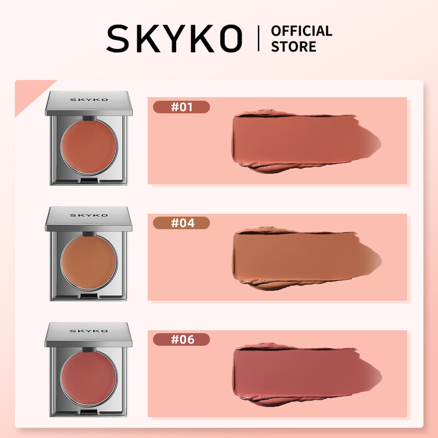 Skyko Cream Blush Multi-Purpose Natural Face Makeup Blusher Dual Use for Lips and Cheeks