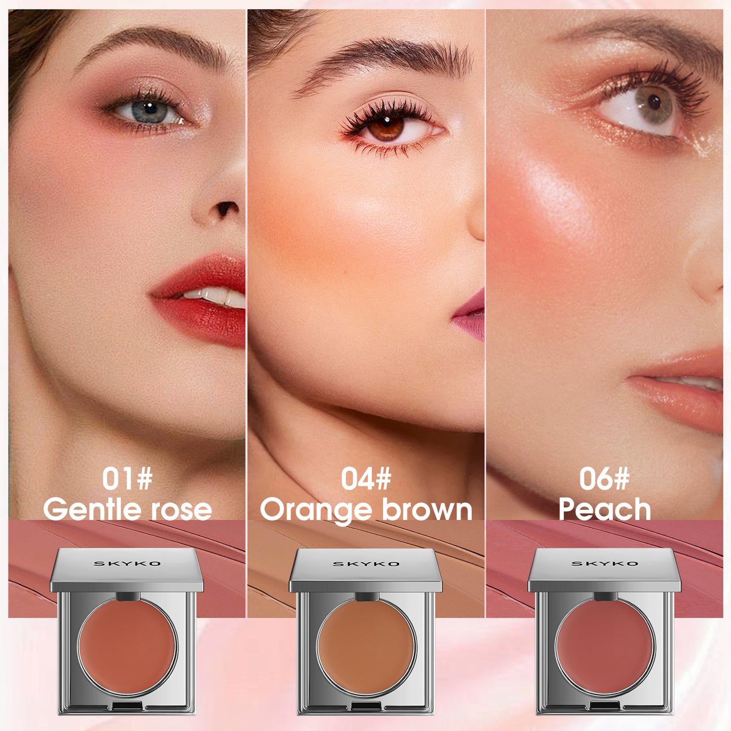 Skyko Cream Blush Multi-Purpose Natural Face Makeup Blusher Dual Use for Lips and Cheeks