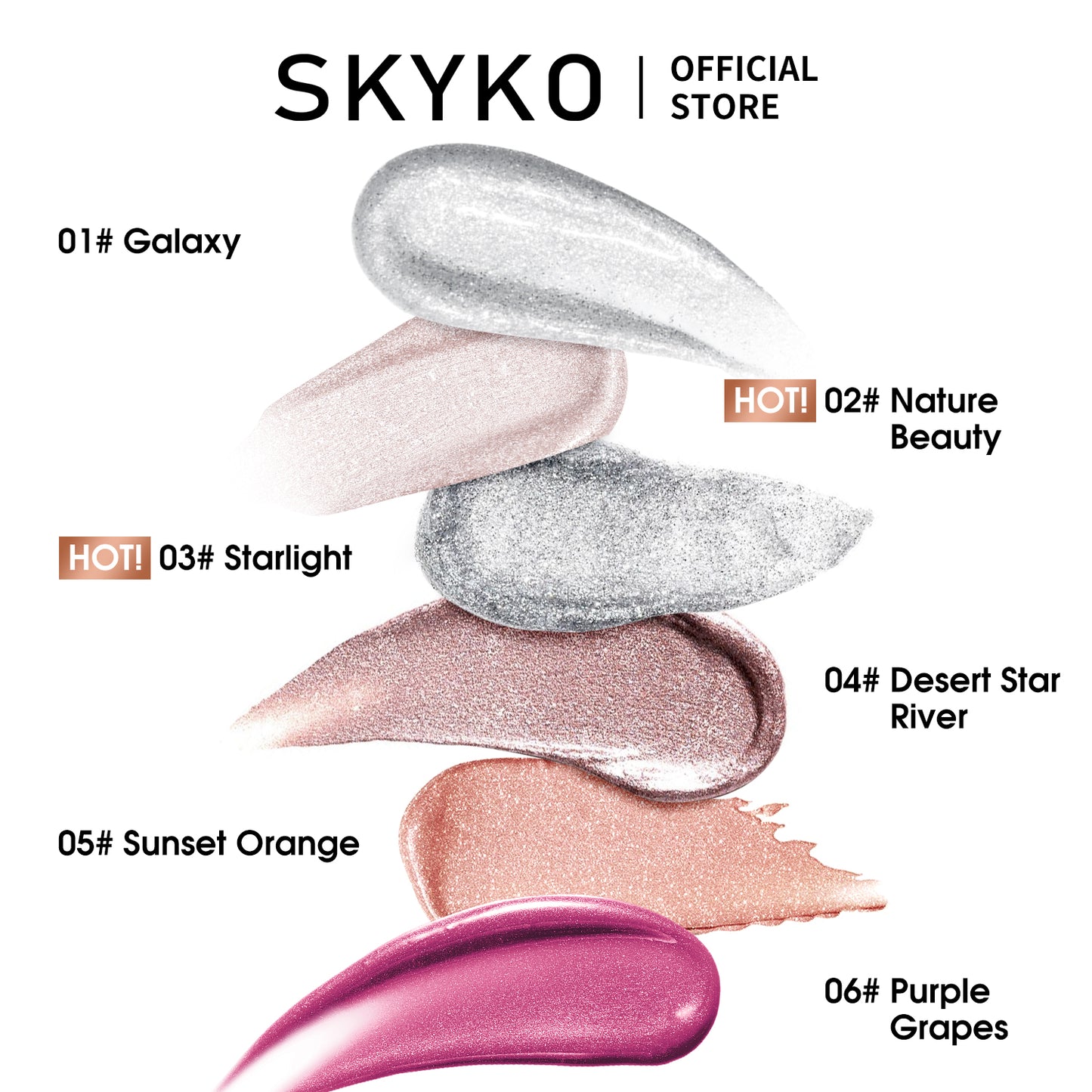 Skyko Liquid Eye Shadow Eyeshadow Fine Shining Crystal Glitter Eye Flashing Super Flashing Lying Silkworm Brightening Liquid High Gloss
