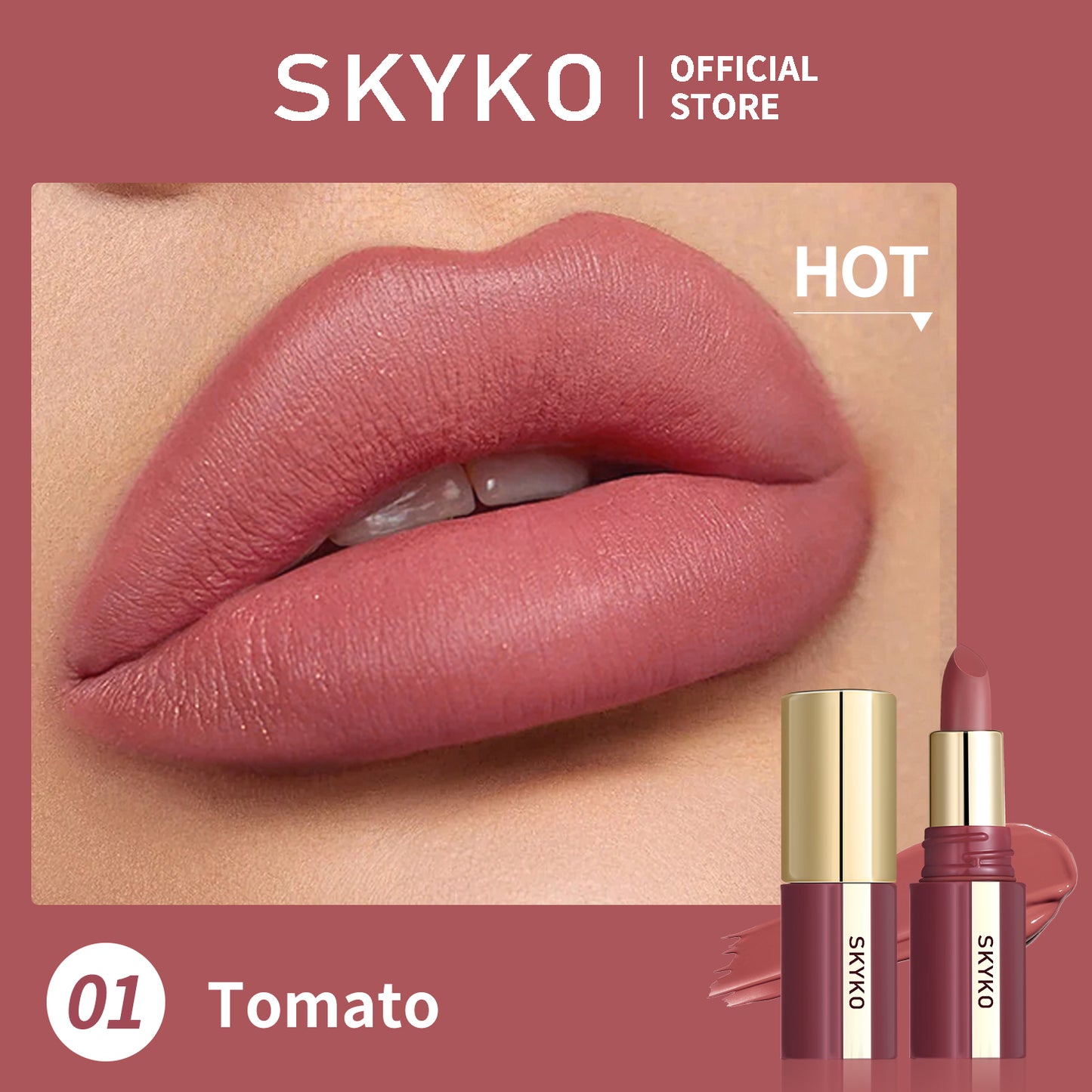 Skyko Matter Lipstick 5 Colors Waterproof Long Lasting Lip Makeup