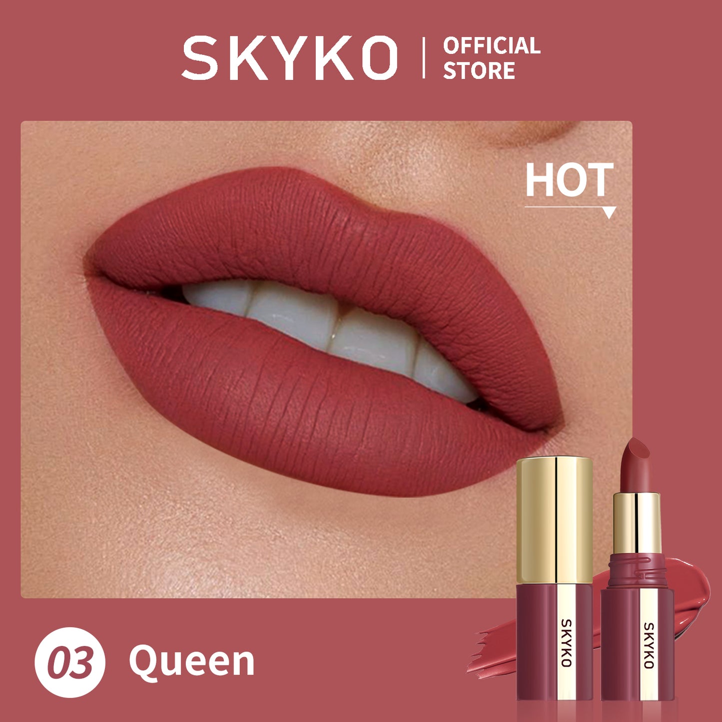 Skyko Matter Lipstick 5 Colors Waterproof Long Lasting Lip Makeup