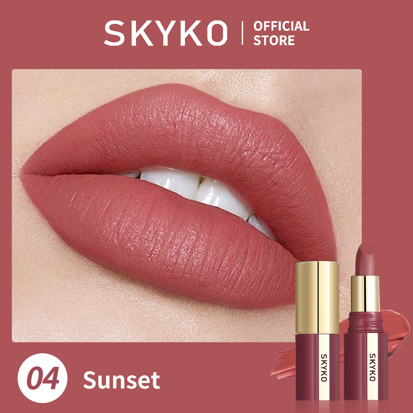 Skyko Matter Lipstick 5 Colors Waterproof Long Lasting Lip Makeup