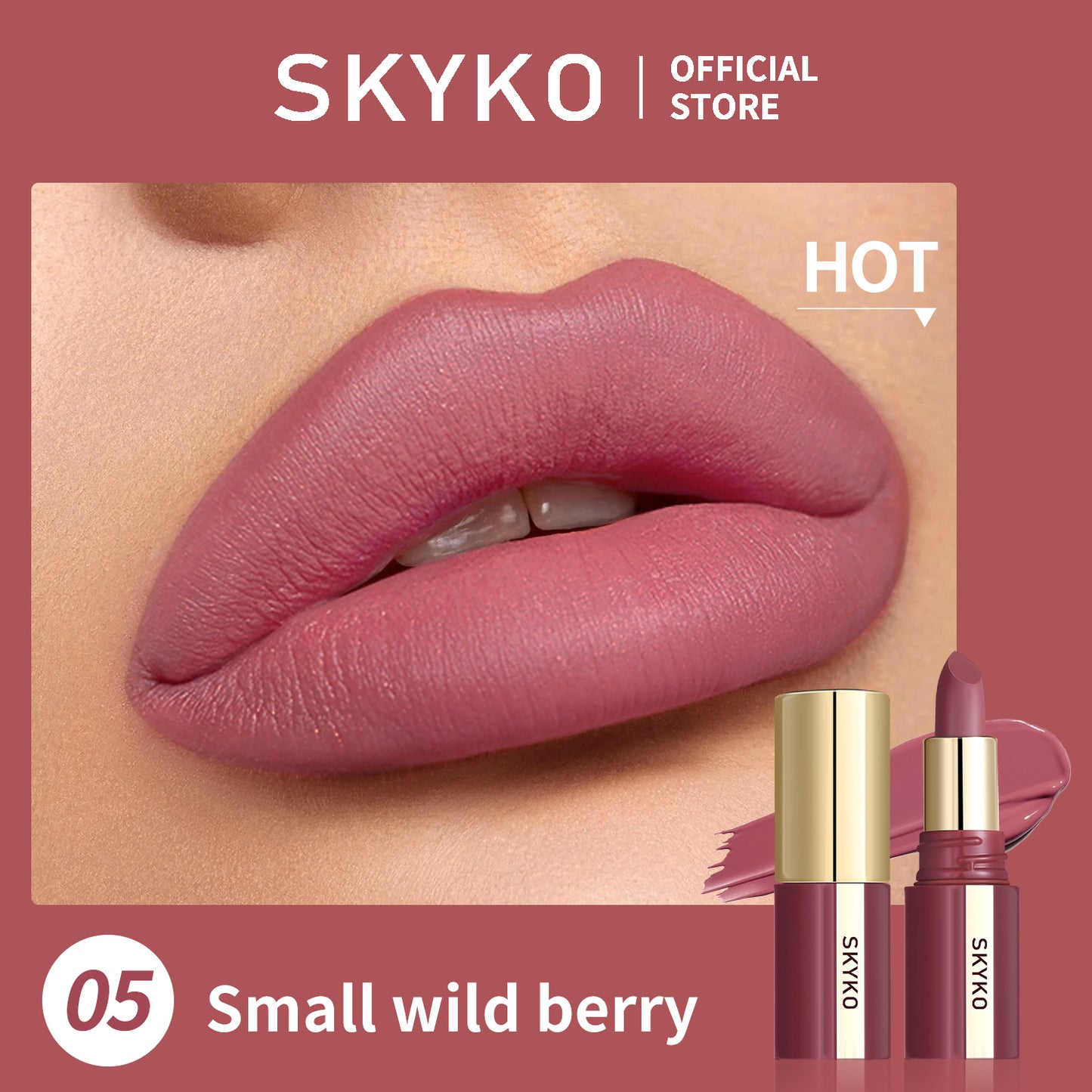 Skyko Matter Lipstick 5 Colors Waterproof Long Lasting Lip Makeup