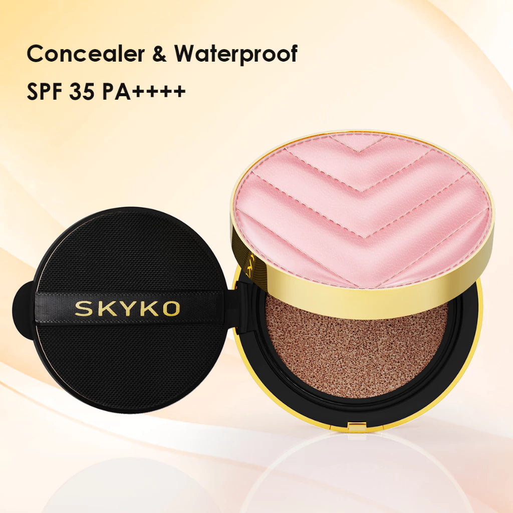 Skyko High Coverage Cushion Full Cover Waterproof Long Lasting Foundation SPF35+