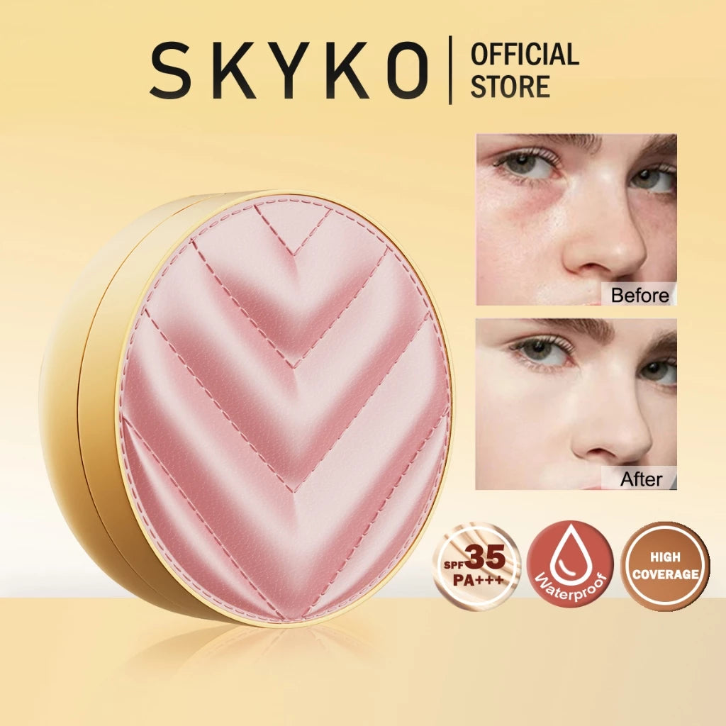 Skyko High Coverage Cushion Full Cover Waterproof Long Lasting Foundation SPF35+